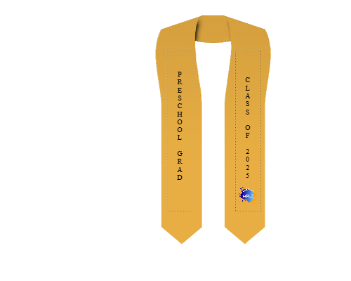 A Mustard Color Graduation Stole with a custom text on it