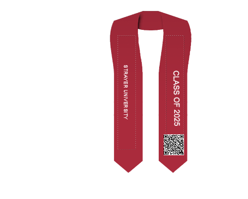 A Maroon Color Graduation Stole with a custom text on it