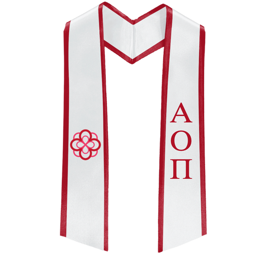 Alpha Omicron Pi Deluxe Graduation Stole – Custom Sorority Stole