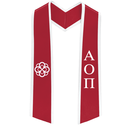 Alpha Omicron Pi Deluxe Graduation Stole – Custom Sorority Stole