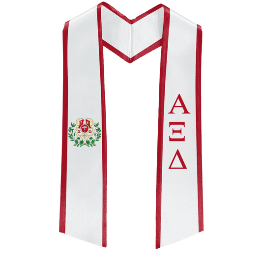 Chi Omega Deluxe Graduation Stole – Custom Sorority Stole