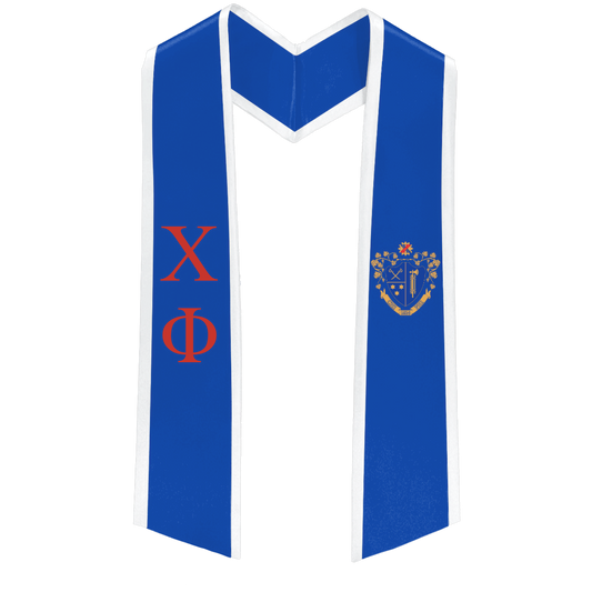 Chi Phi Graduation Deluxe Stole with Greek Letters & Crest