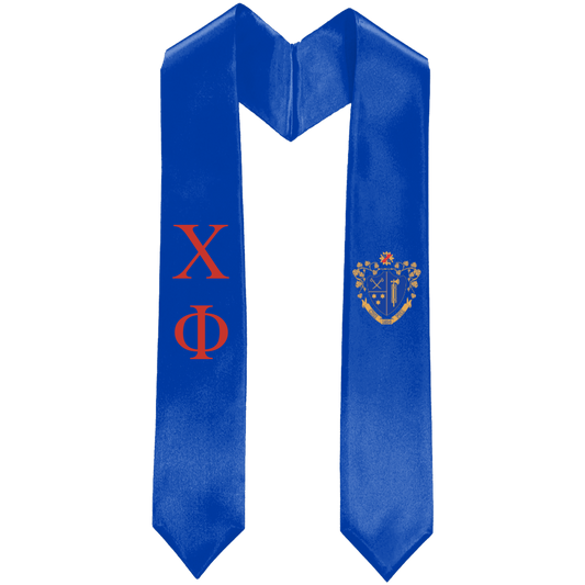 Chi Phi Graduation Stole with Greek Letters & Crest